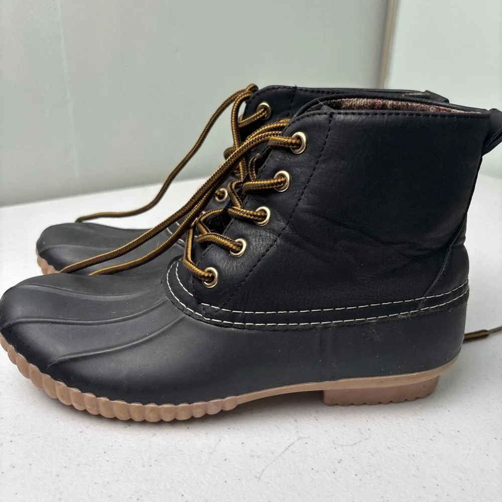 HENRY FERRERA Size 6 Mission 200 Water Resistant Black Duck Rain Boots Women's